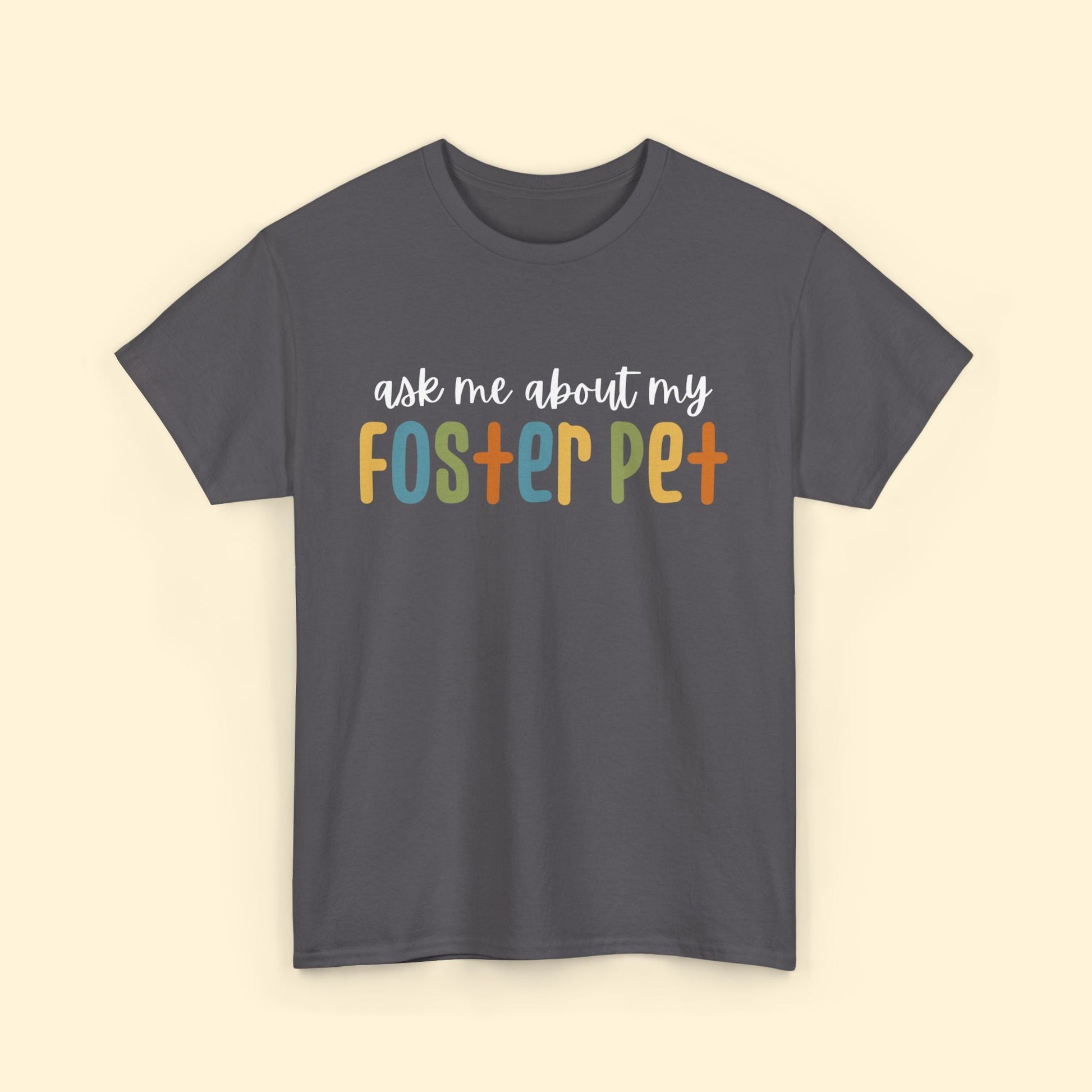 Ask Me About My Foster Pet - Retro Colors | Text Tees - Detezi Designs - 29497605034400075511