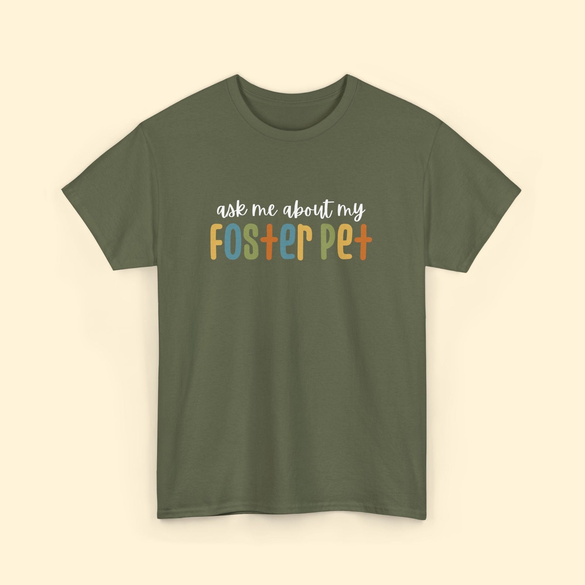 Ask Me About My Foster Pet - Retro Colors | Text Tees - Detezi Designs - 33393443889531017964