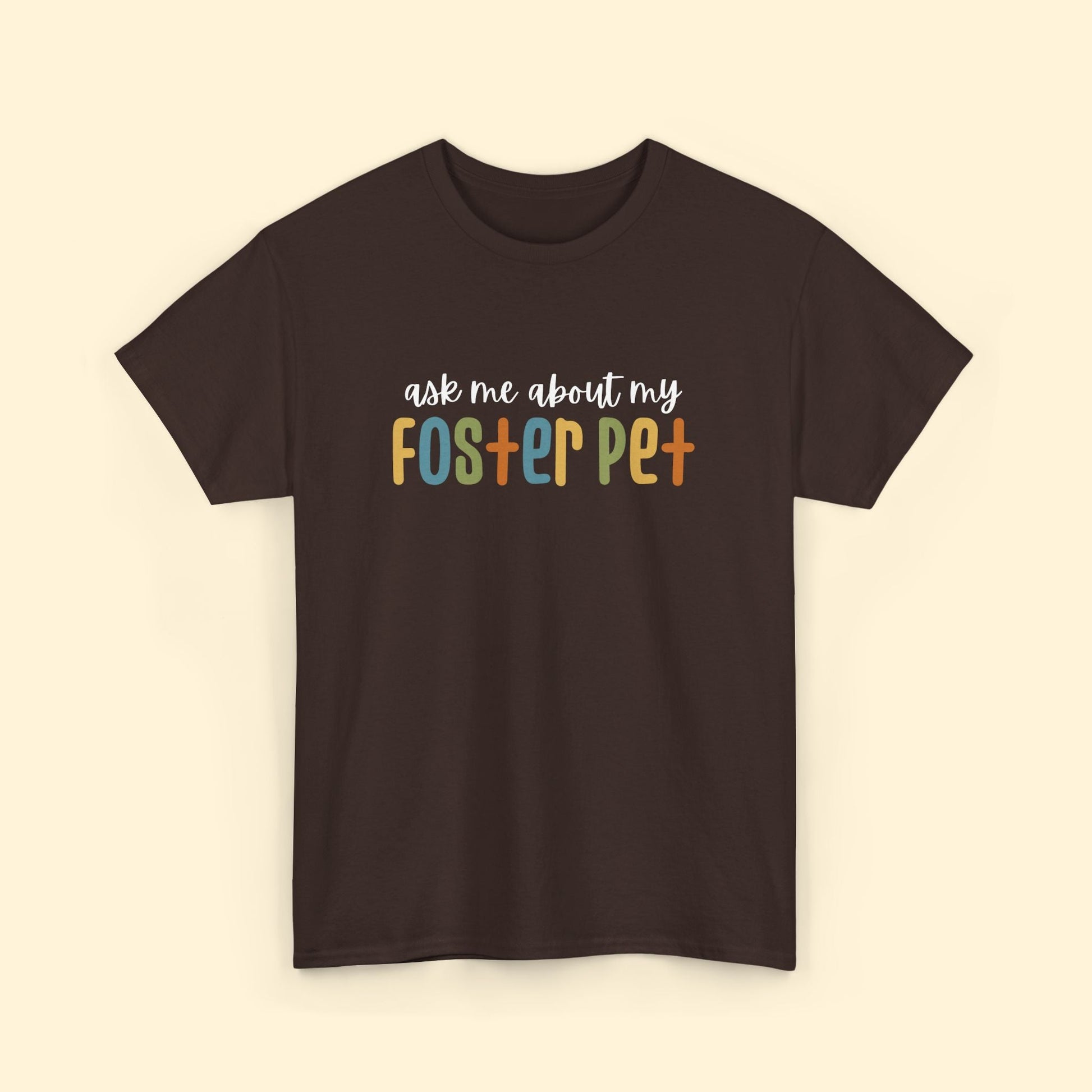 Ask Me About My Foster Pet - Retro Colors | Text Tees - Detezi Designs - 51791028625887822434