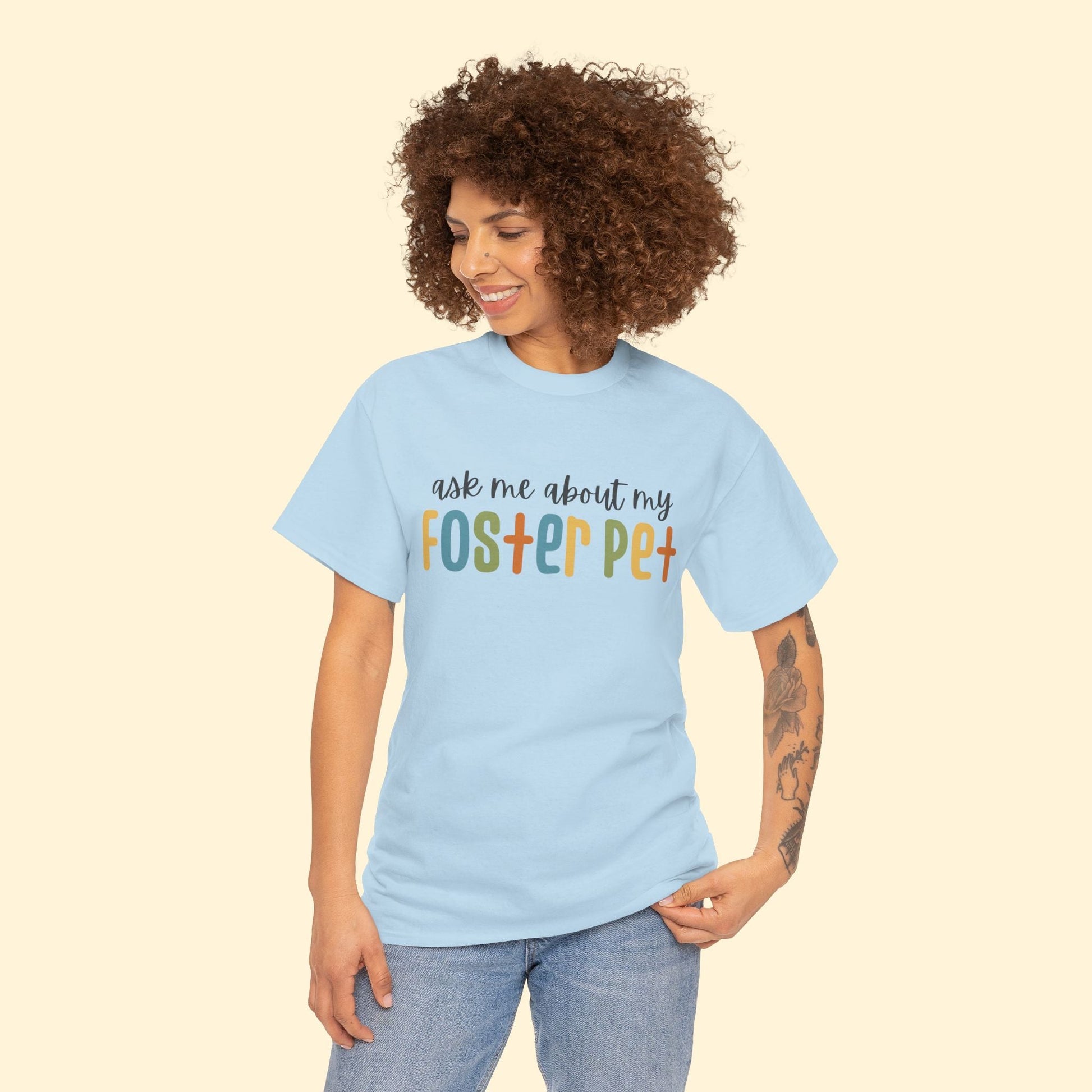 Ask Me About My Foster Pet - Retro Colors | Text Tees - Detezi Designs - 73173901019257775085