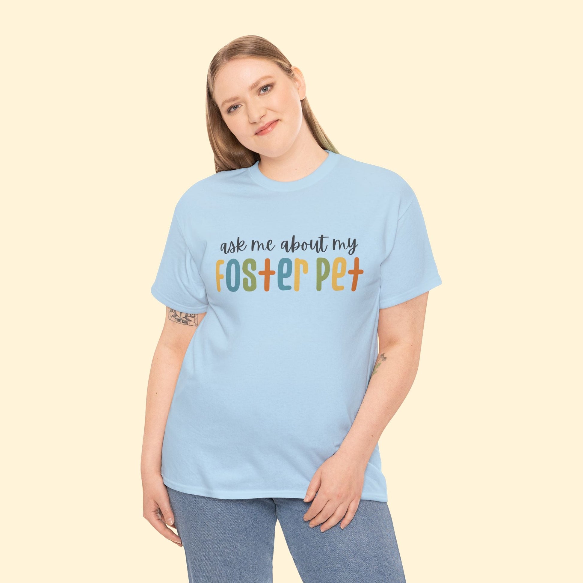 Ask Me About My Foster Pet - Retro Colors | Text Tees - Detezi Designs - 73173901019257775085