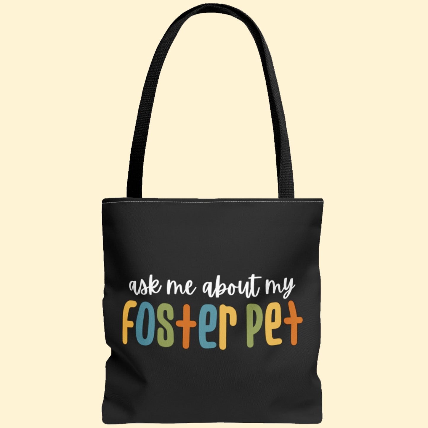 Ask Me About My Foster Pet - Retro Colors | Tote Bag - Detezi Designs-32866475186265197716