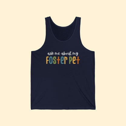 Ask Me About My Foster Pet - Retro Colors | Unisex Tank - Detezi Designs-18550687616702245604