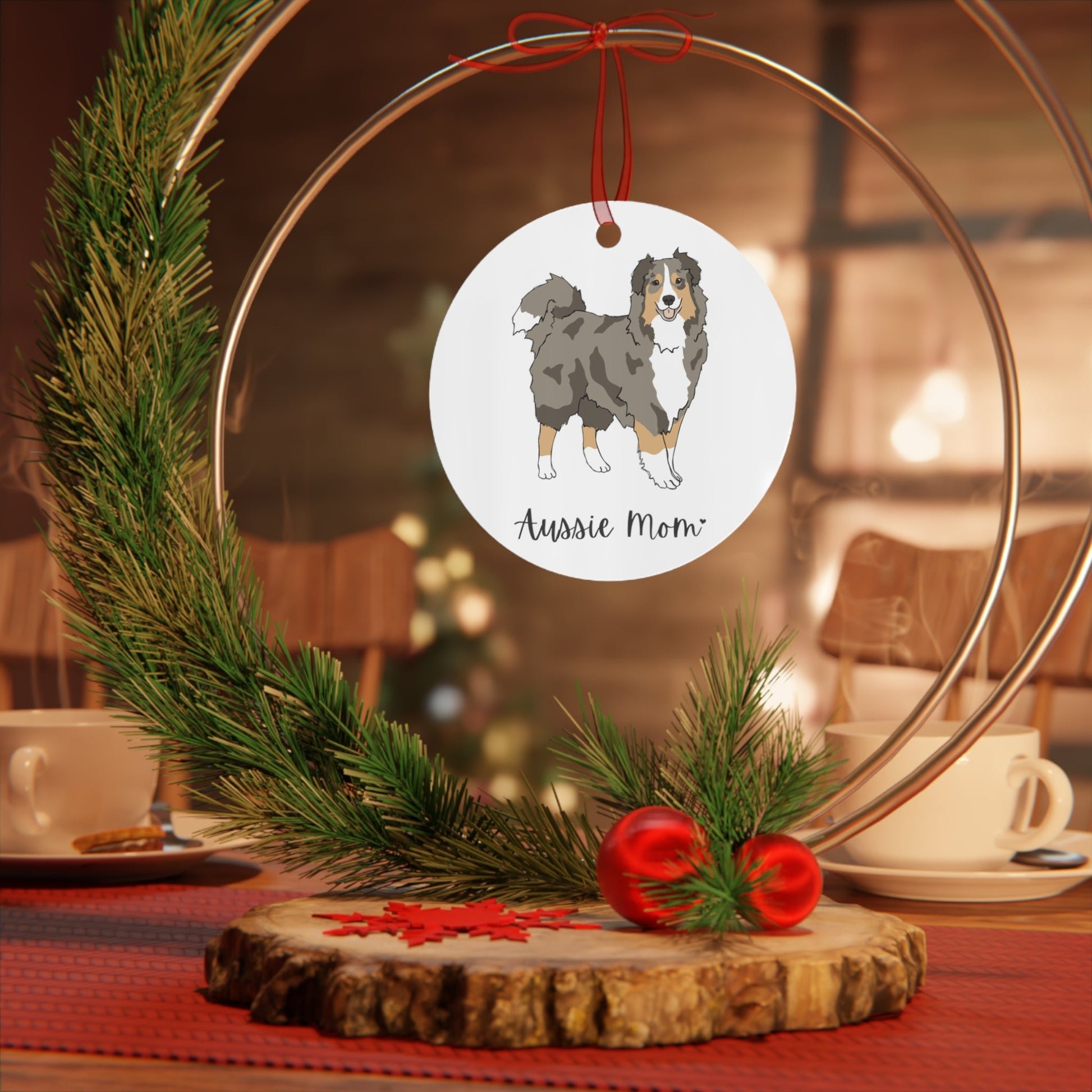 Aussie Mom | Holiday Ornament - Detezi Designs - 13288965146572561147