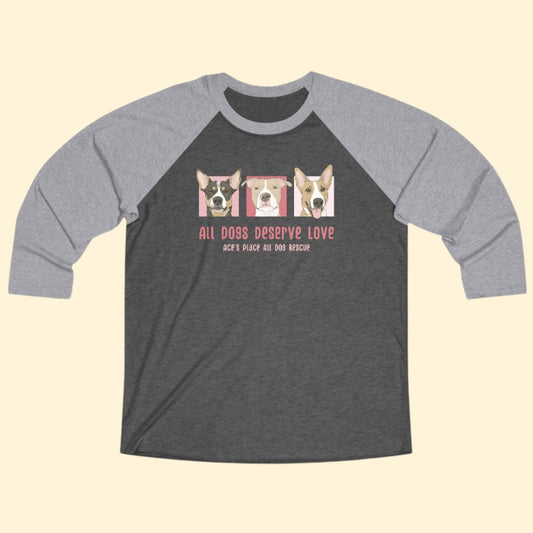Baseball Tee | 3/4 Sleeve Unisex | FUNDRAISER | Ace's Place All Dog Rescue - Detezi Designs-28791079637915838824