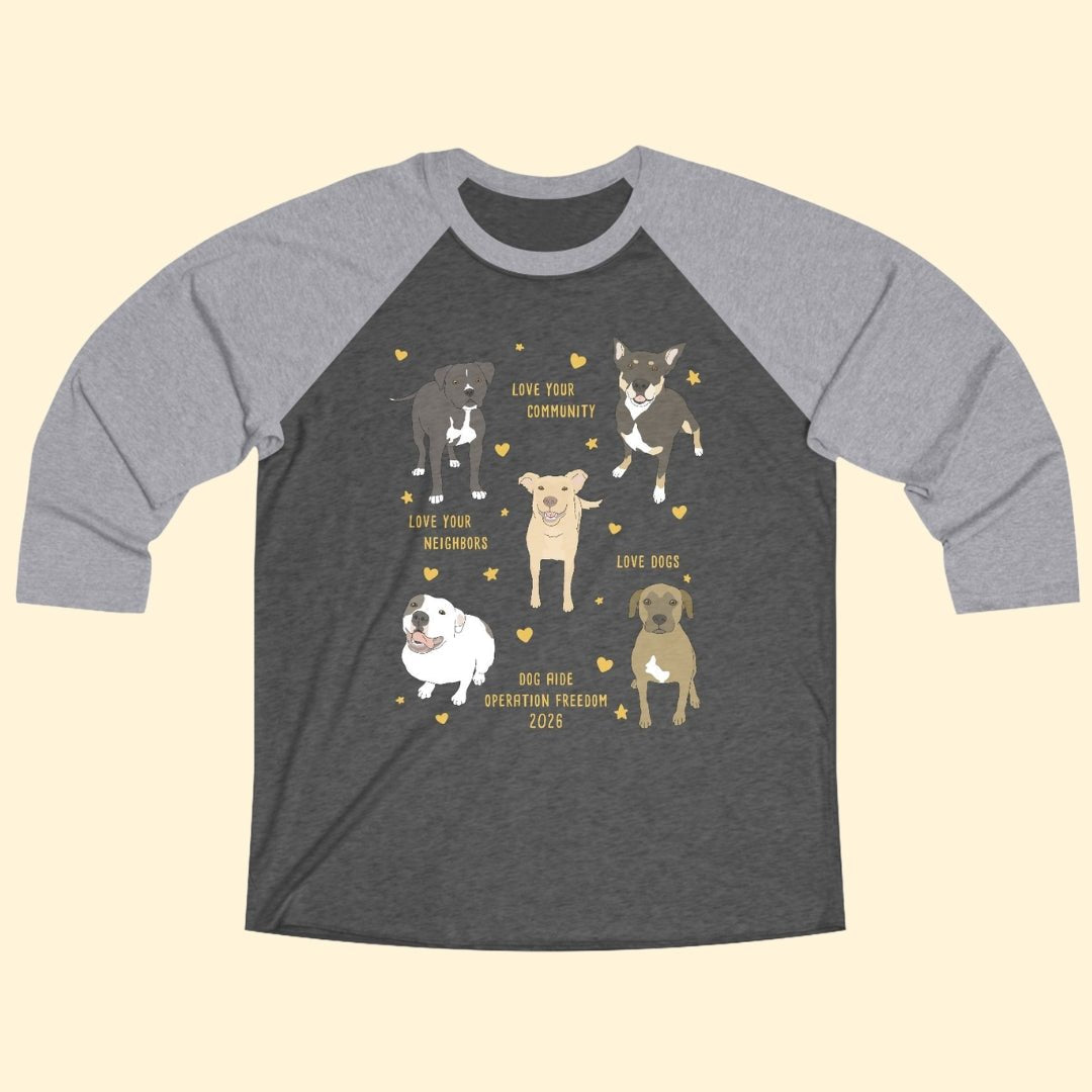 Baseball Tee | 3/4 Sleeve Unisex | FUNDRAISER | Dog Aide | Operation Freedom - Detezi Designs-15670753752899333383