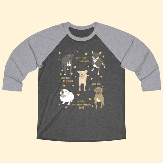 Baseball Tee | 3/4 Sleeve Unisex | FUNDRAISER | Dog Aide | Operation Freedom - Detezi Designs-15670753752899333383
