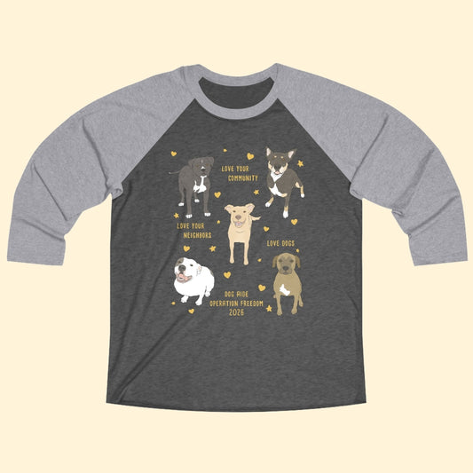 Baseball Tee | 3/4 Sleeve Unisex | FUNDRAISER | Dog Aide | Operation Freedom