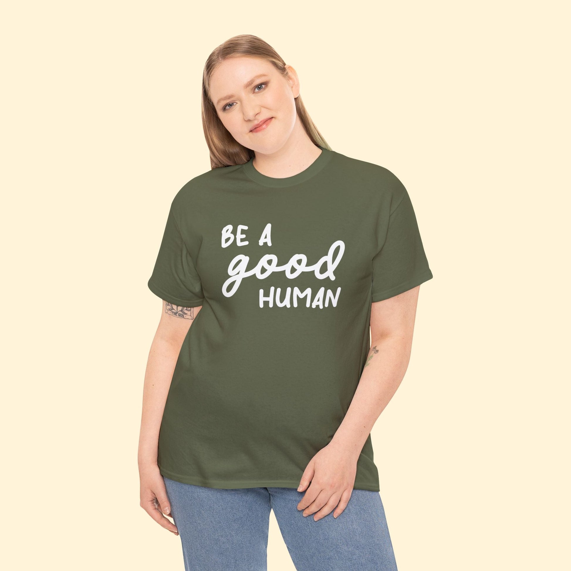 Be A Good Human | Text Tees - Detezi Designs - 95024344345005267150