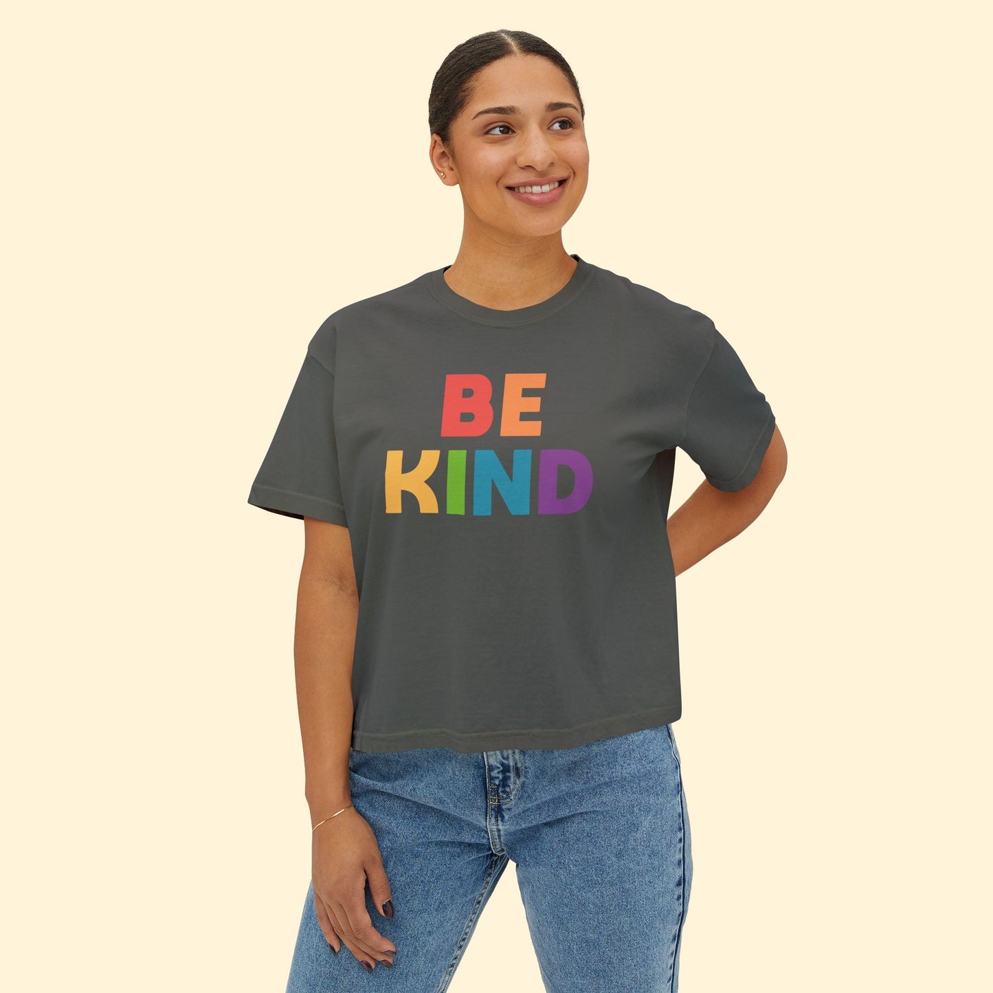 Be Kind | Comfort Colors Boxy Tee - Detezi Designs - 59454603512333326374
