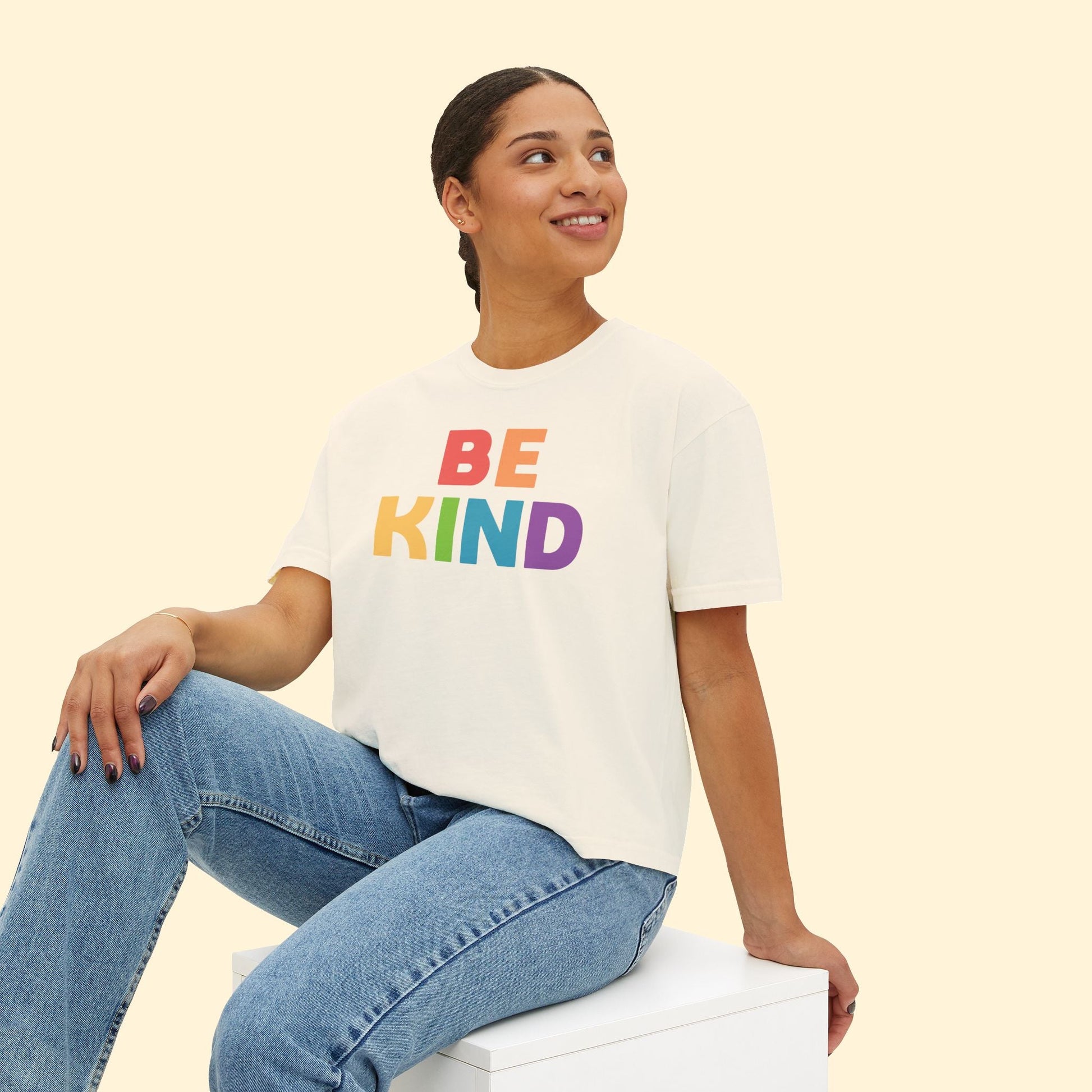 Be Kind | Comfort Colors Boxy Tee - Detezi Designs - 59454603512333326374