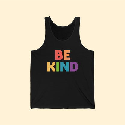 Be Kind Rainbow | Unisex Jersey Tank - Detezi Designs-40830279540185840904