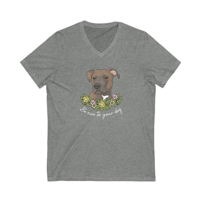 Be Nice to You Dog | Unisex V - Neck Tee - Detezi Designs - 22728664023487103772