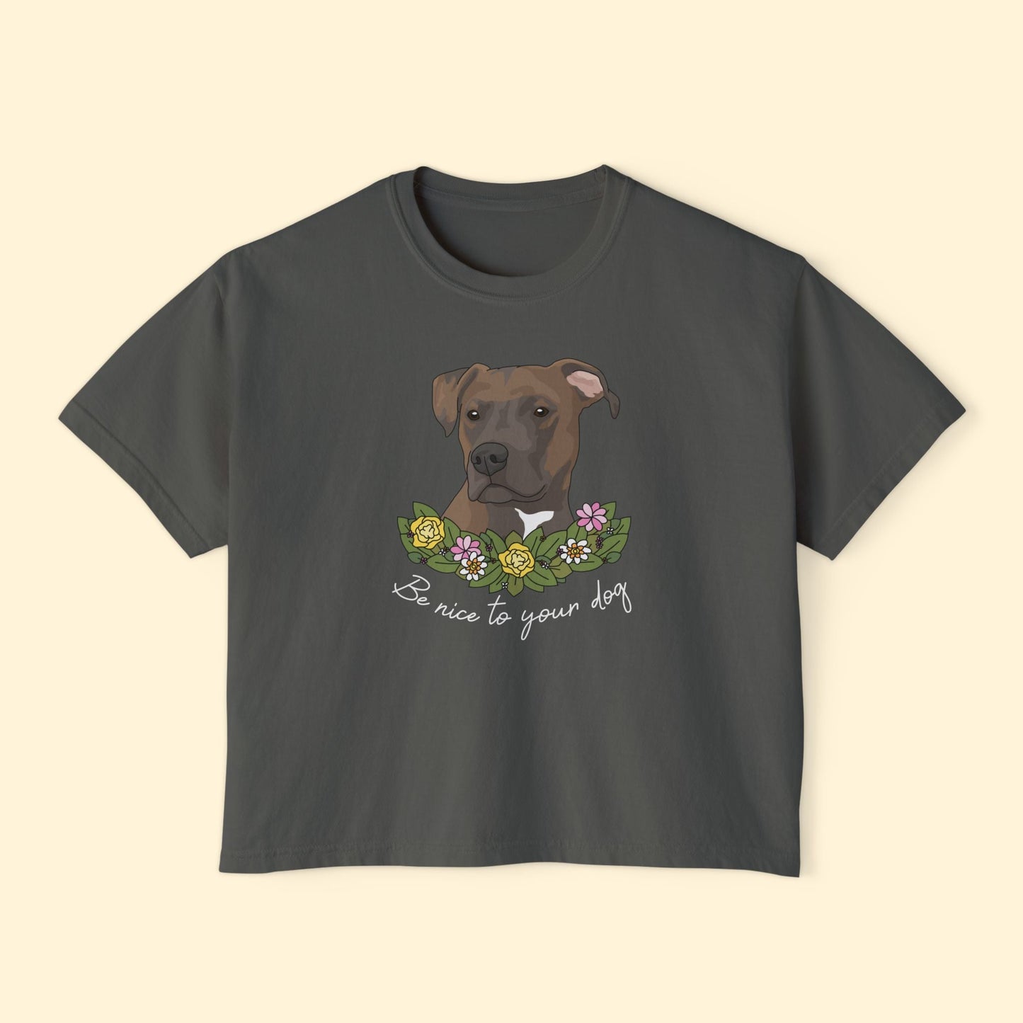 Be Nice To Your Dog | Comfort Colors Boxy Tee - Detezi Designs - 20425402314662953109