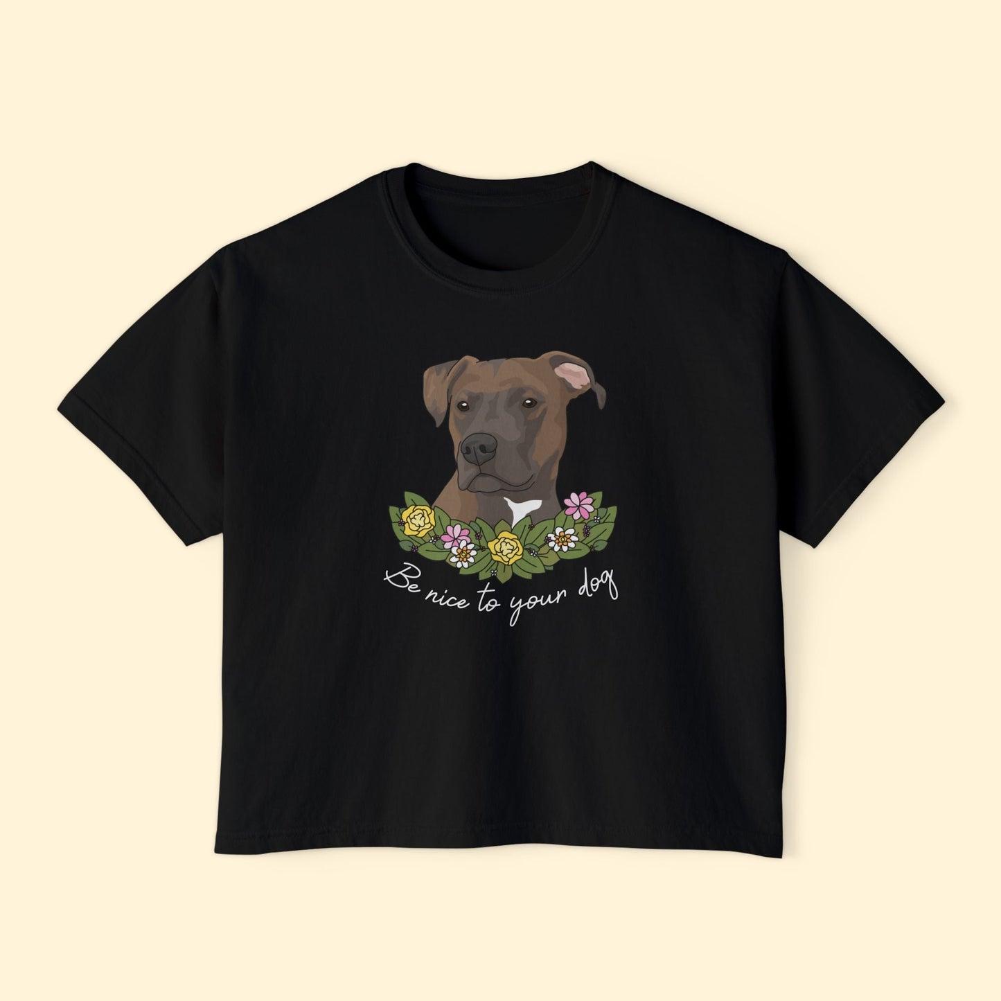 Be Nice To Your Dog | Comfort Colors Boxy Tee - Detezi Designs - 31195781919140167569
