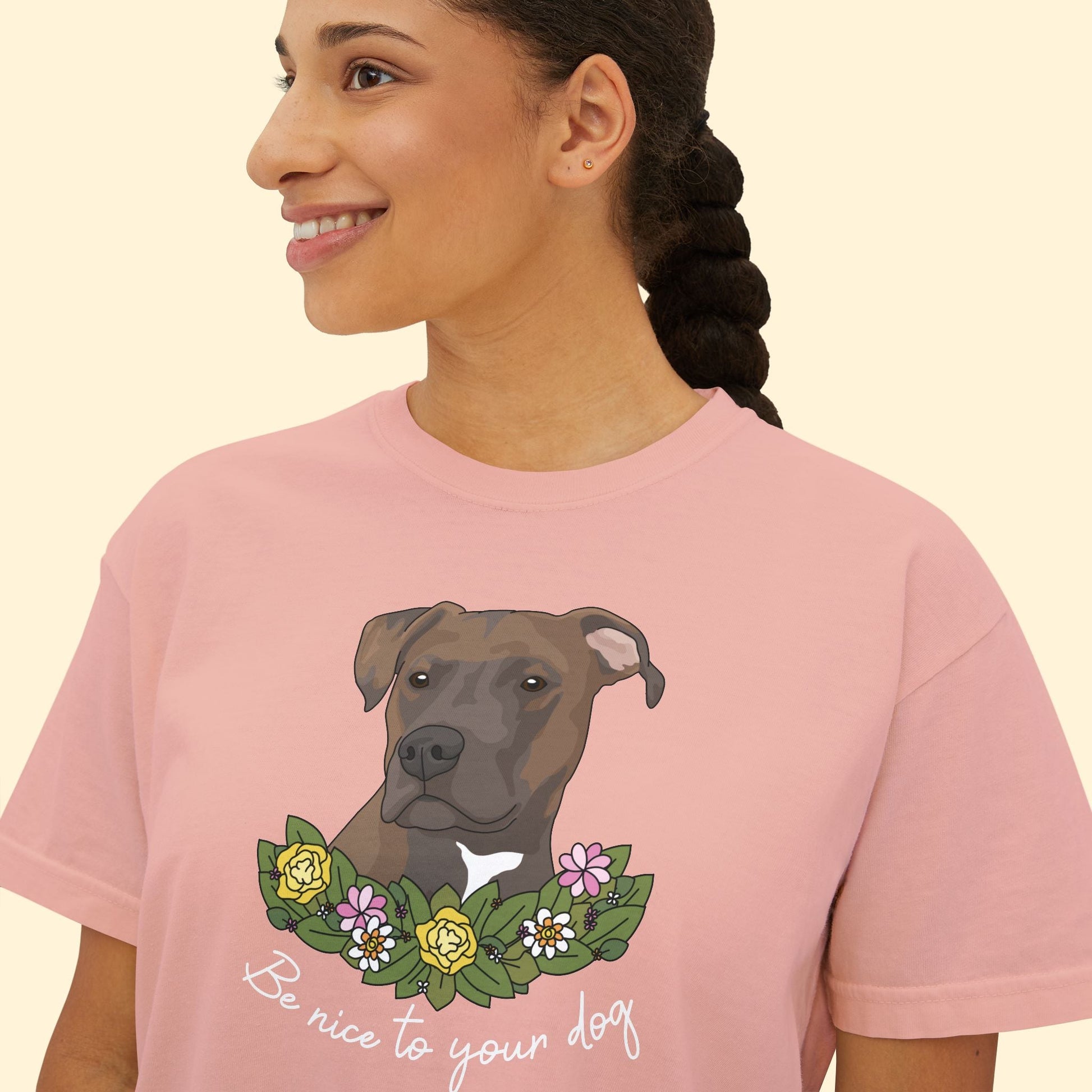Be Nice To Your Dog | Comfort Colors Boxy Tee - Detezi Designs - 31195781919140167569