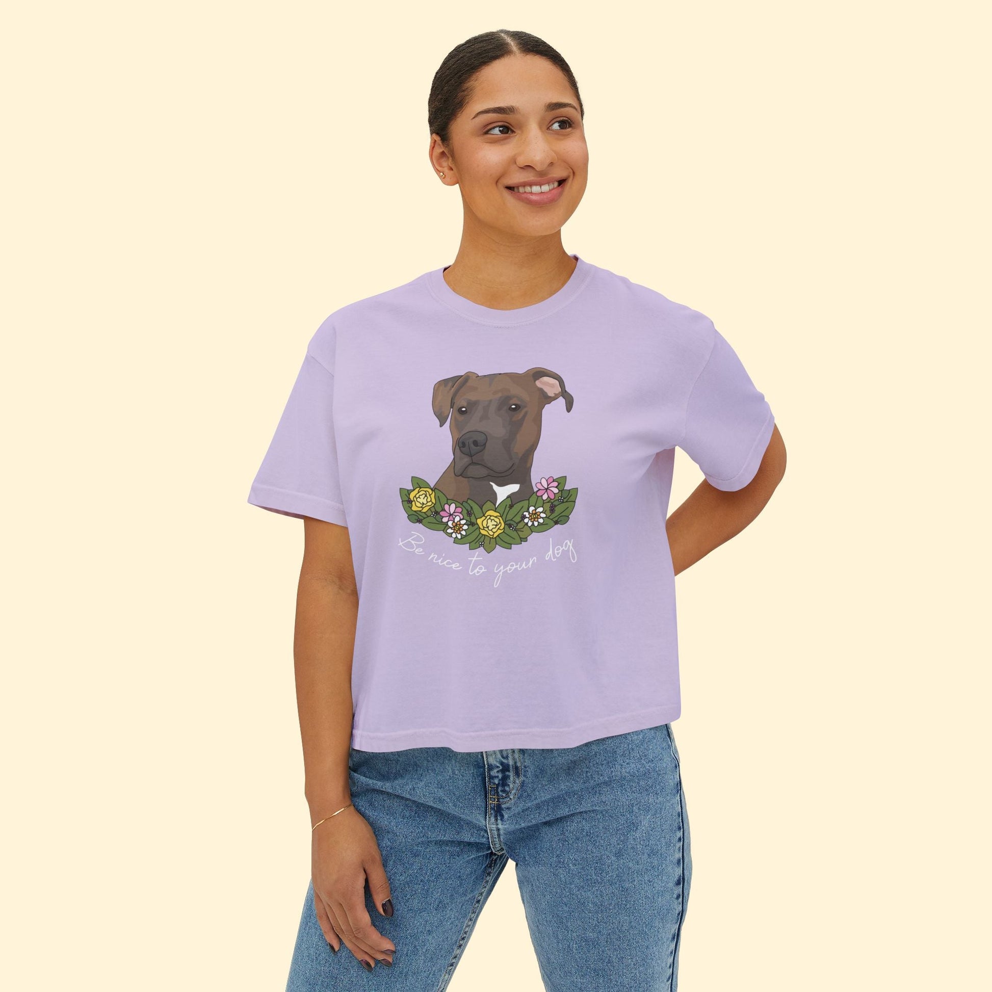 Be Nice To Your Dog | Comfort Colors Boxy Tee - Detezi Designs - 31195781919140167569