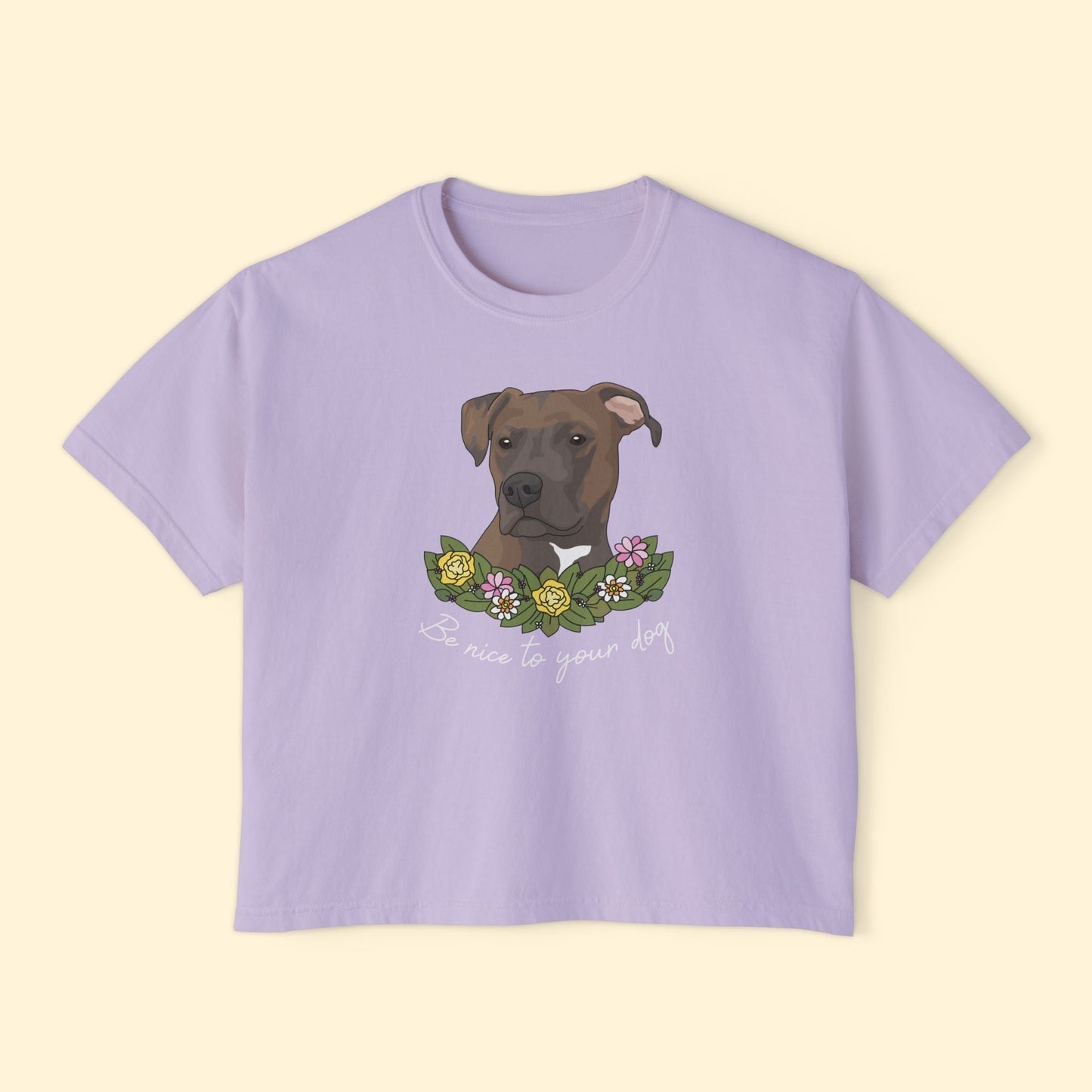 Be Nice To Your Dog | Comfort Colors Boxy Tee - Detezi Designs - 31927439561967596347