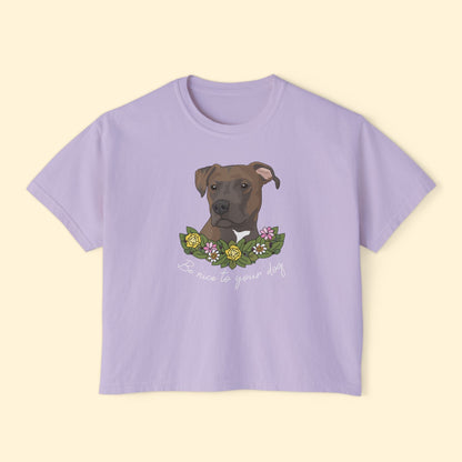 Be Nice To Your Dog | Comfort Colors Boxy Tee - Detezi Designs - 31927439561967596347