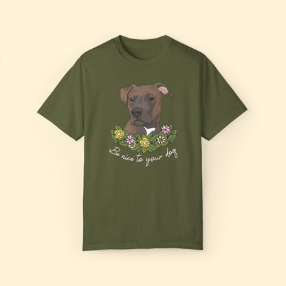 Be Nice To Your Dog | Comfort Colors Unisex T - shirt - Detezi Designs - 32207679440004227675