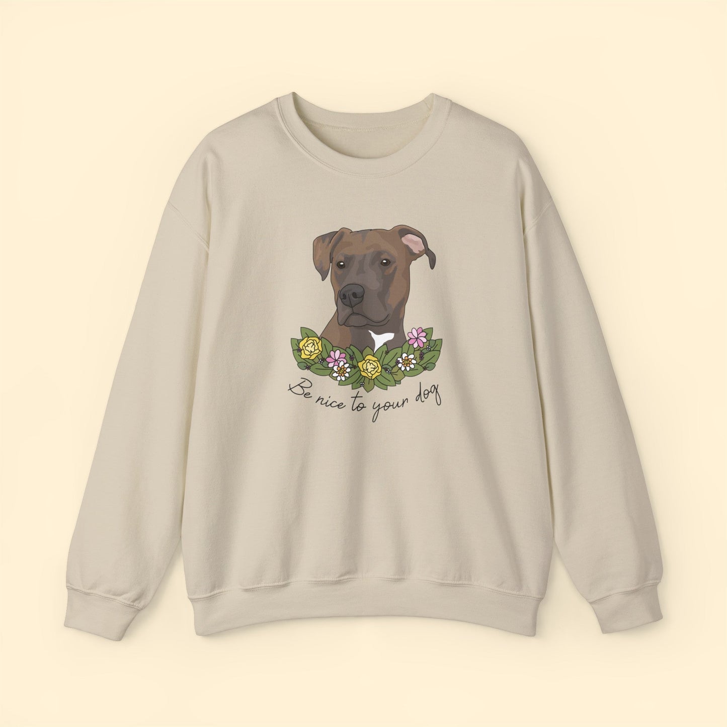 Be Nice to Your Dog | Crewneck Sweatshirt - Detezi Designs-30869562143998495682