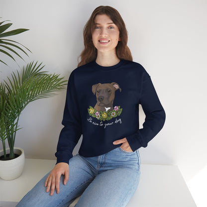 Be Nice to Your Dog | Crewneck Sweatshirt - Detezi Designs-53114851598401908963