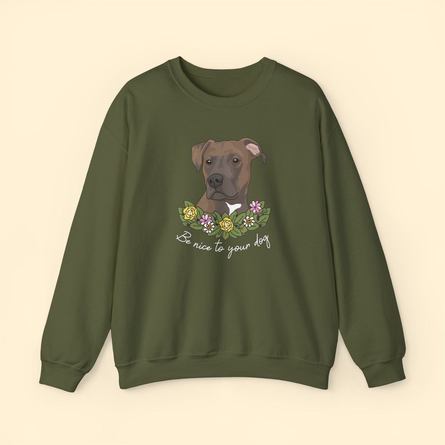 Be Nice to Your Dog | Crewneck Sweatshirt - Detezi Designs-53114851598401908963