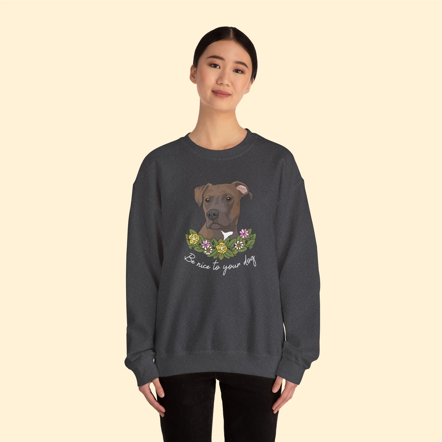 Be Nice to Your Dog | Crewneck Sweatshirt - Detezi Designs-53114851598401908963