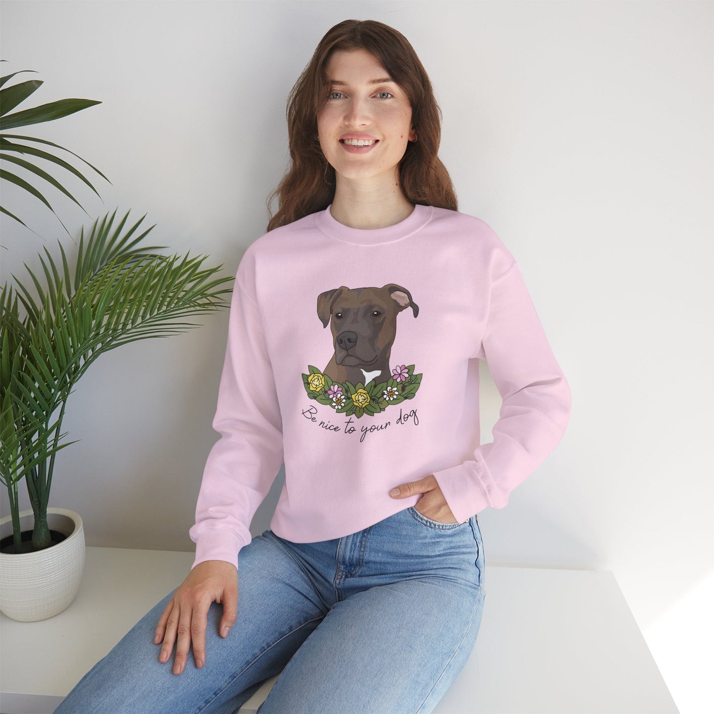 Be Nice to Your Dog | Crewneck Sweatshirt - Detezi Designs-53114851598401908963