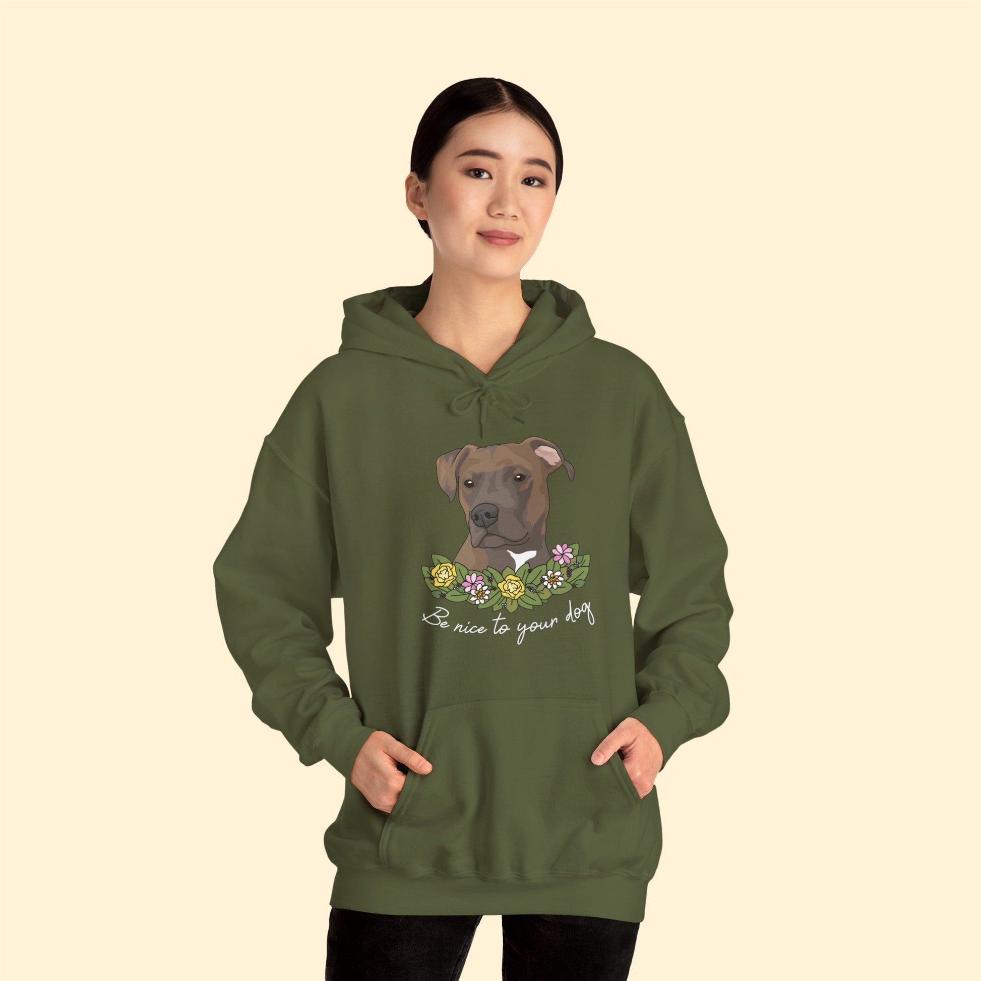 Be Nice to Your Dog | Hooded Sweatshirt - Detezi Designs-30494619499293658809