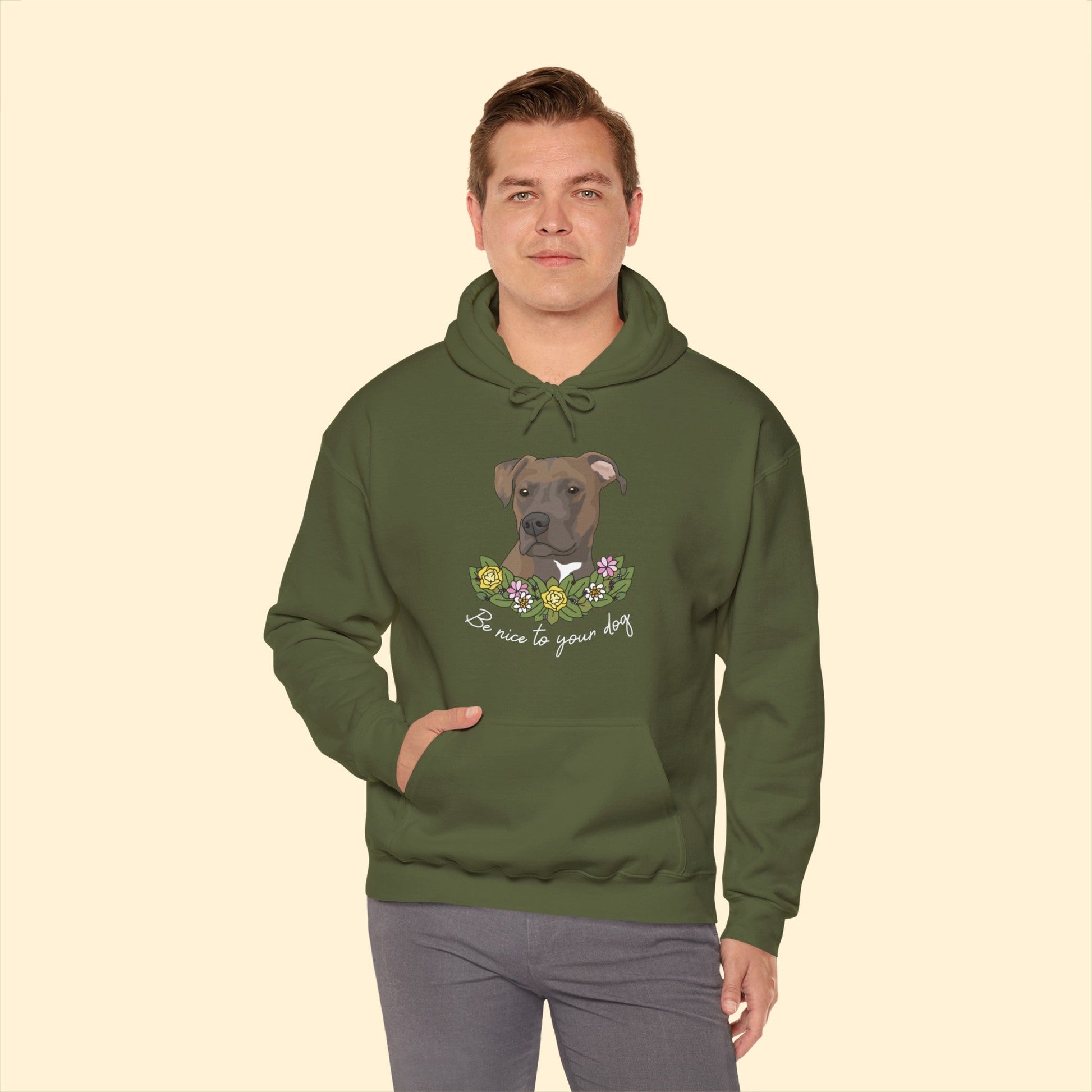 Be Nice to Your Dog | Hooded Sweatshirt - Detezi Designs-30494619499293658809