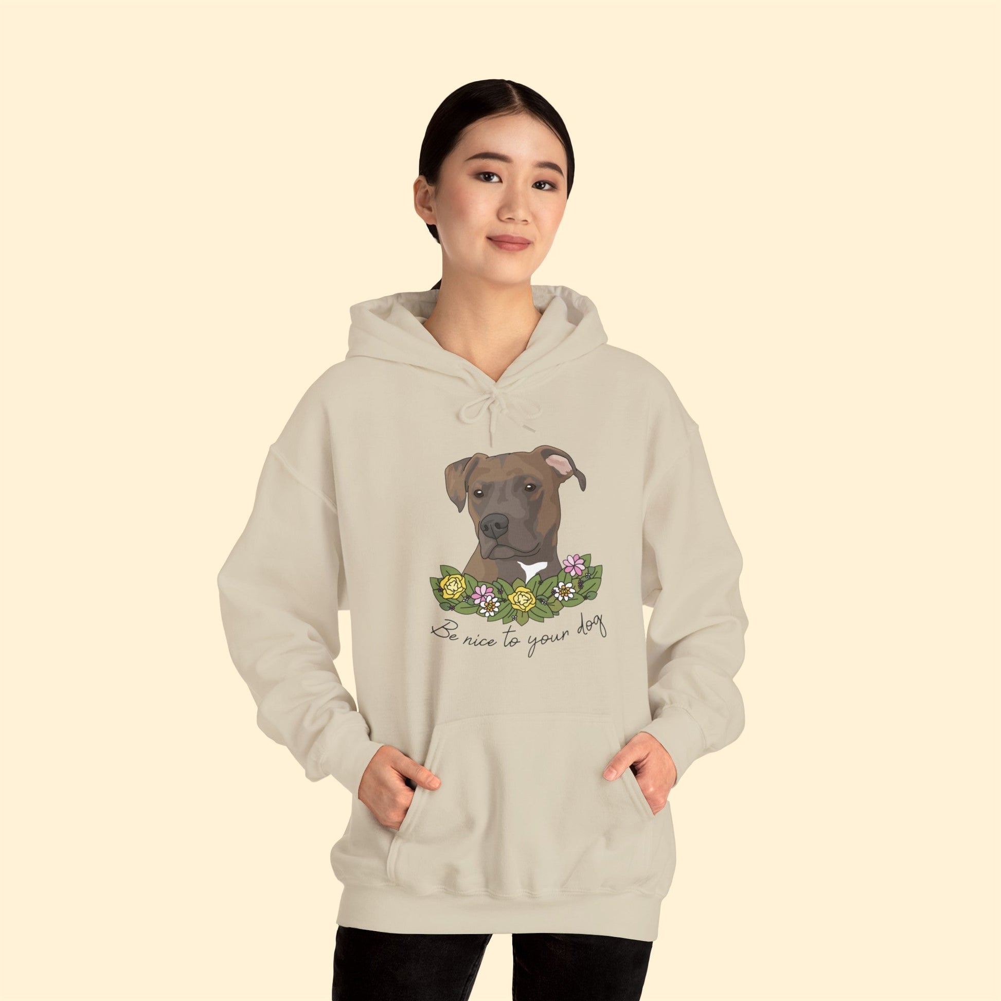 Be Nice to Your Dog | Hooded Sweatshirt - Detezi Designs-30494619499293658809