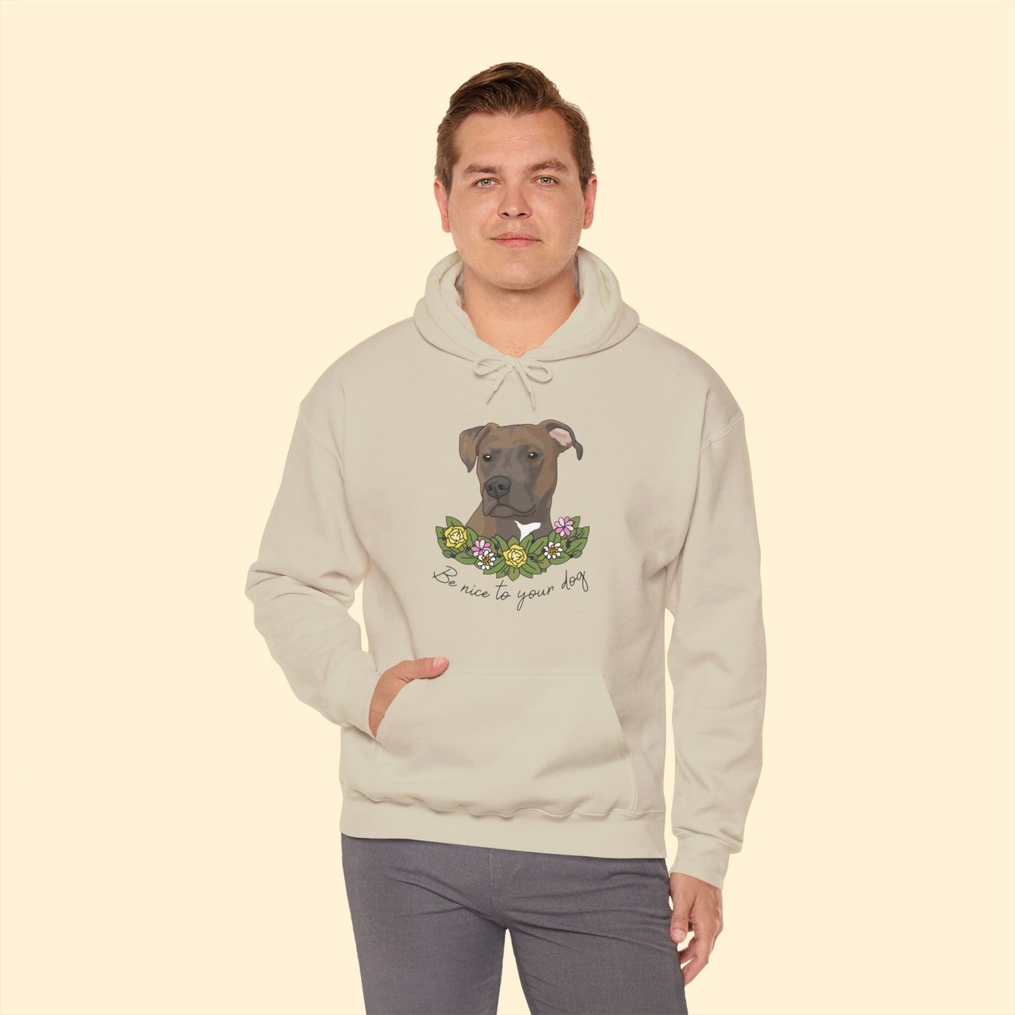 Be Nice to Your Dog | Hooded Sweatshirt - Detezi Designs-30494619499293658809