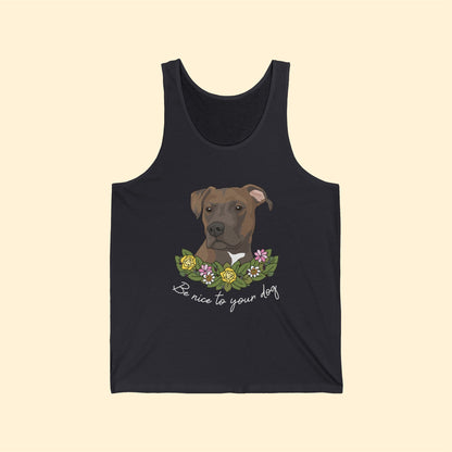 Be Nice to Your Dog | Unisex Jersey Tank - Detezi Designs-21178602317500610653