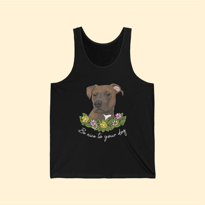 Be Nice to Your Dog | Unisex Jersey Tank - Detezi Designs-27565663026090915228