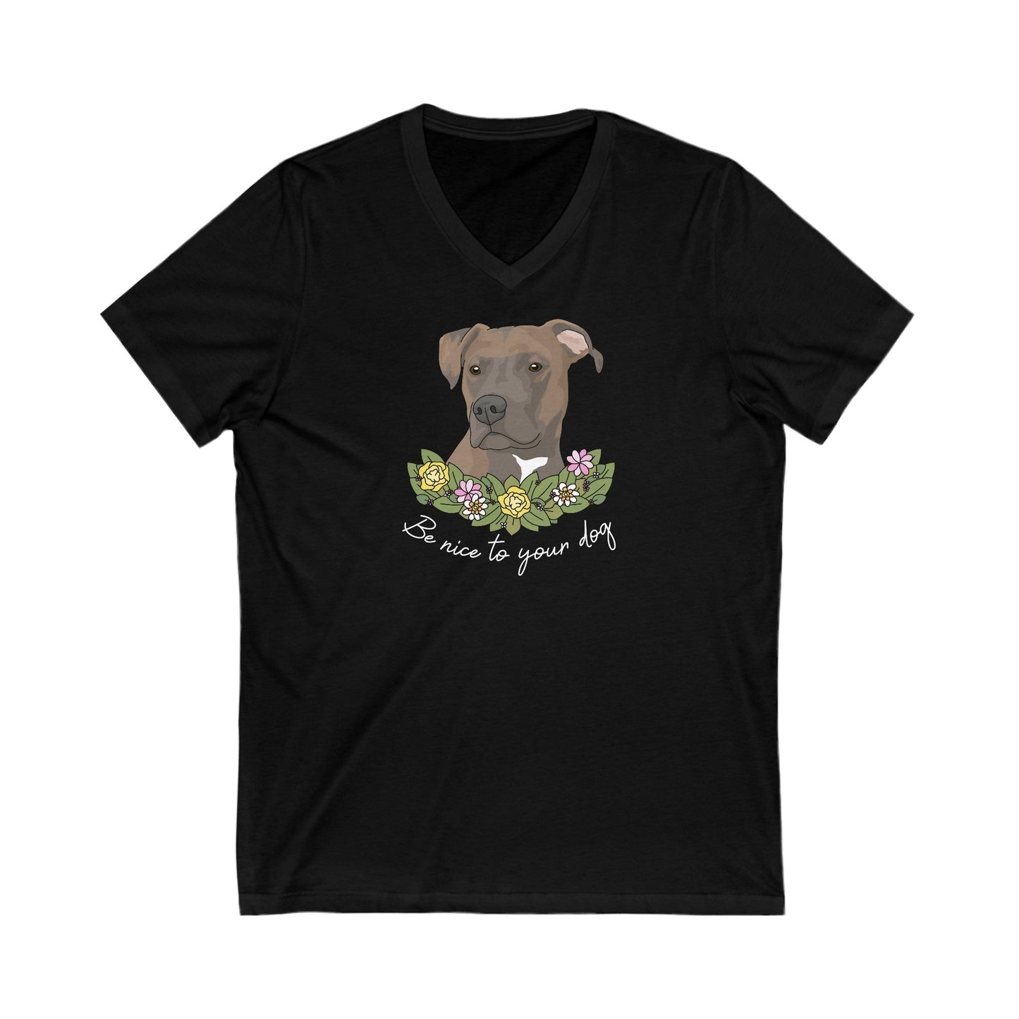 Be Nice to Your Dog | Unisex V-Neck Tee - Detezi Designs-16406285288627147262