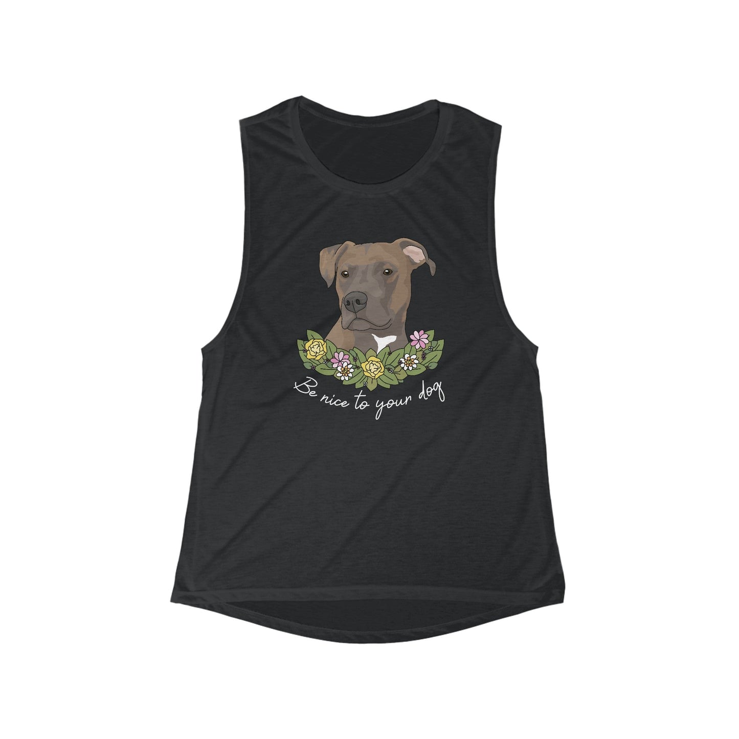 Be Nice To Your Dog | Women's Flowy Scoop Muscle Tank - Detezi Designs-22384463497971348535