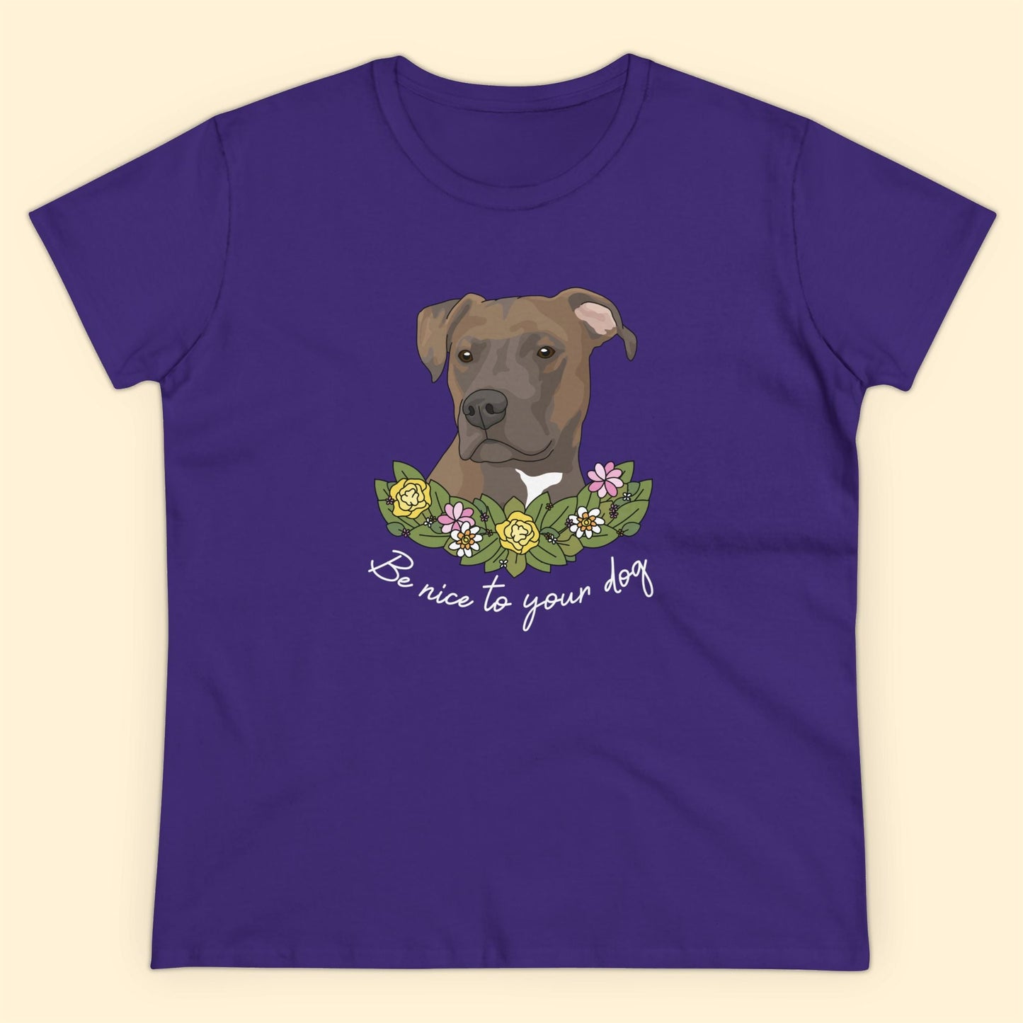 Be Nice To Your Dog | Women's Midweight Cotton Tee - Detezi Designs - 32122438509618414392