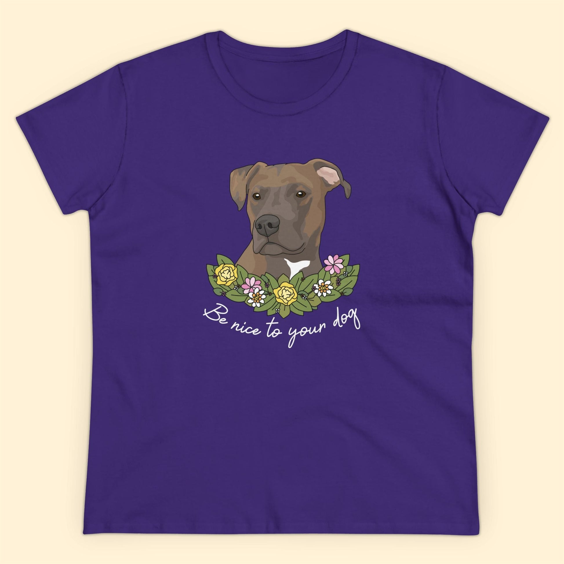 Be Nice To Your Dog | Women's Midweight Cotton Tee - Detezi Designs - 32122438509618414392