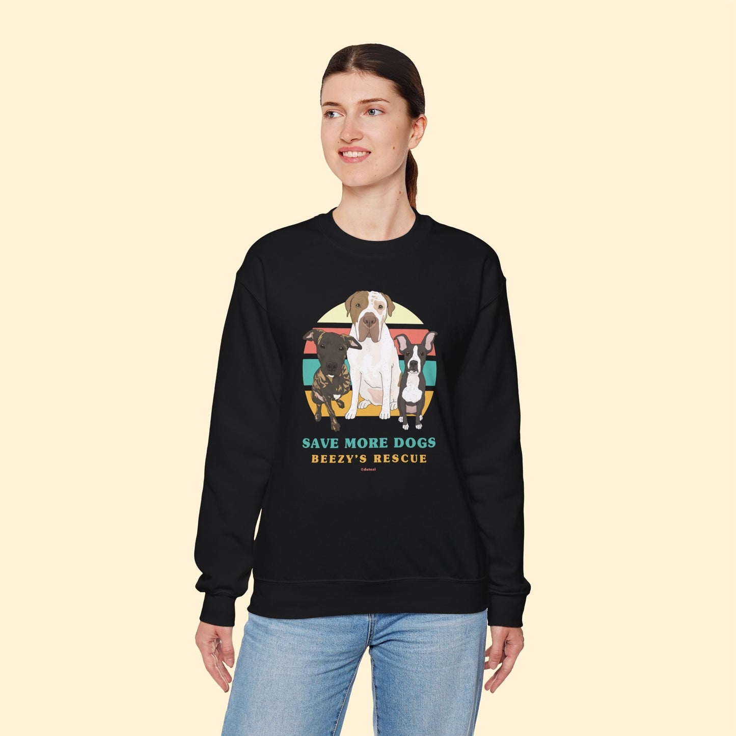 Beezy's Rescue | FUNDRAISER | Crewneck Sweatshirt - Detezi Designs - 33063389966456269465