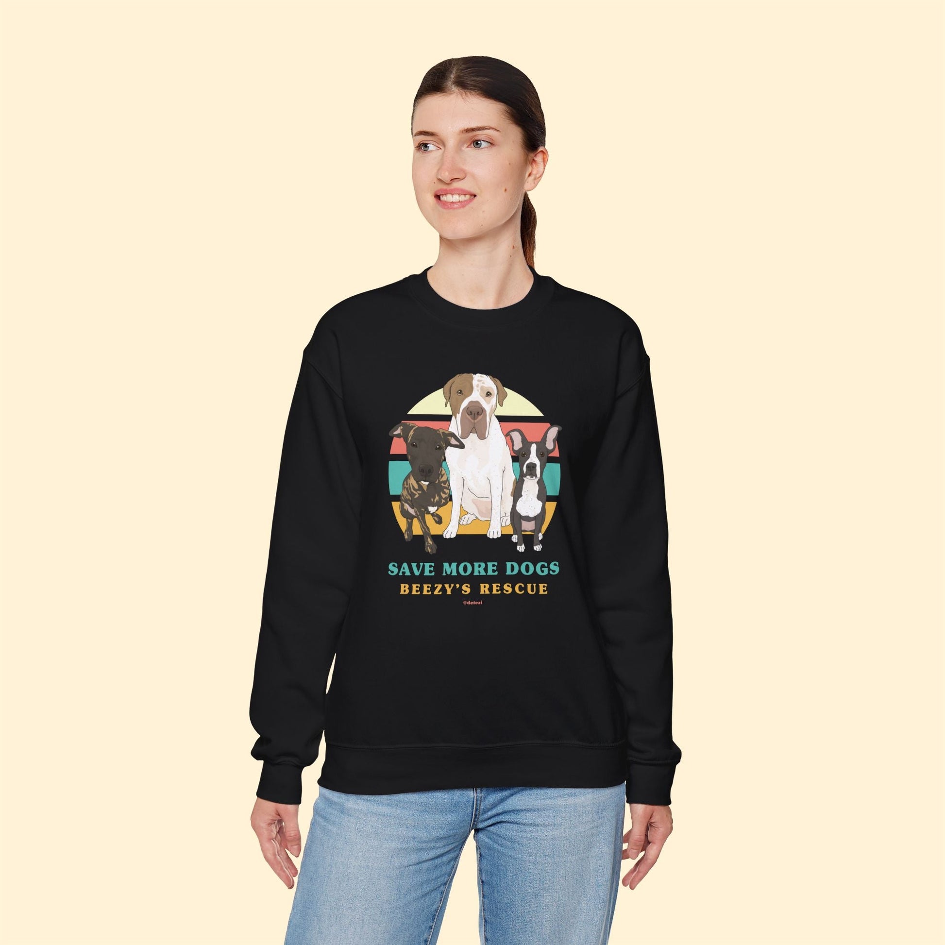 Beezy's Rescue | FUNDRAISER | Crewneck Sweatshirt - Detezi Designs - 33063389966456269465