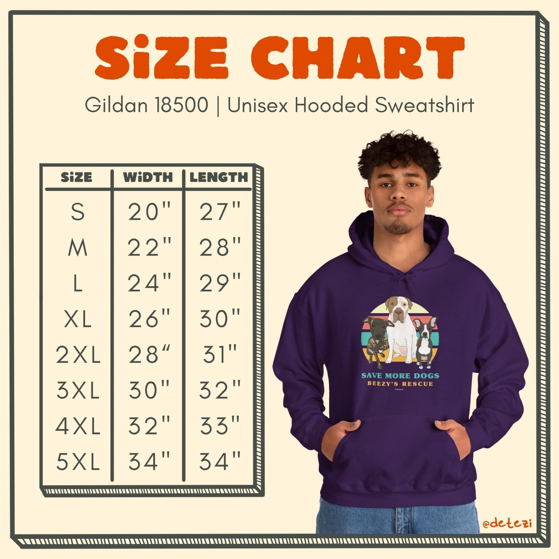 Beezy's Rescue | FUNDRAISER | Hooded Sweatshirt - Detezi Designs - 13491847068630956059