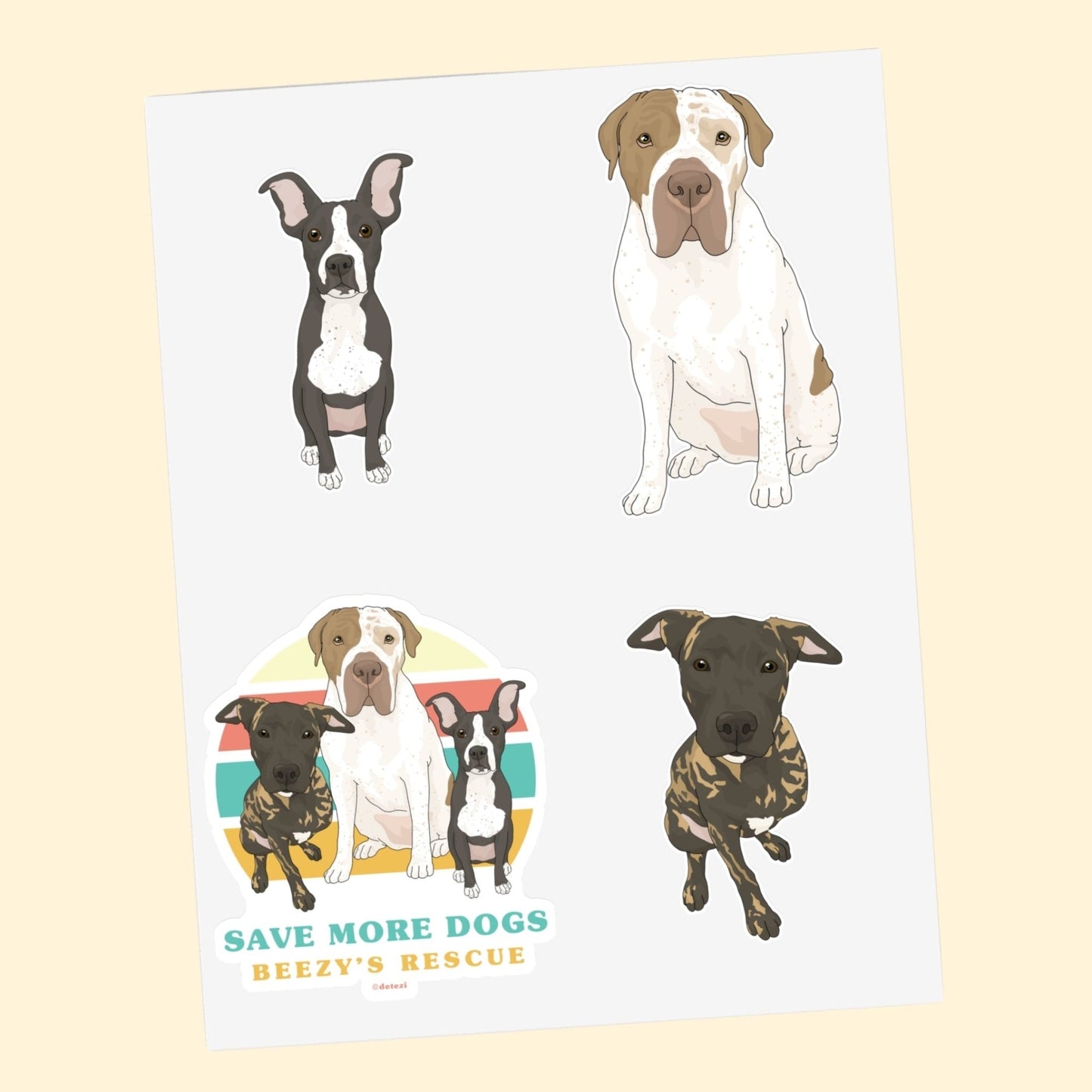 Beezy's Rescue | FUNDRAISER | Sticker Sheet - Detezi Designs - 77221477496014304068