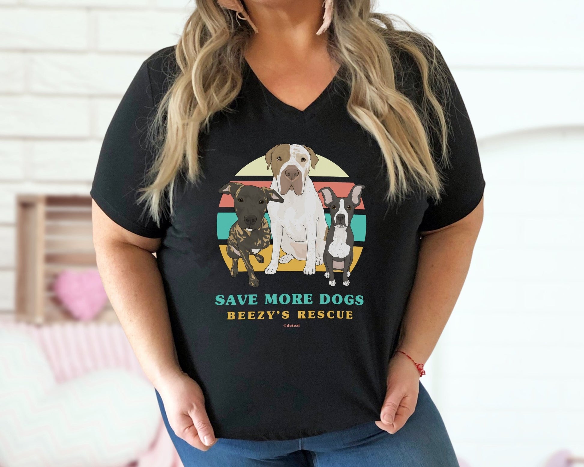 Beezy's Rescue | FUNDRAISER | Unisex V - Neck Tee - Detezi Designs - 28823501375112663410