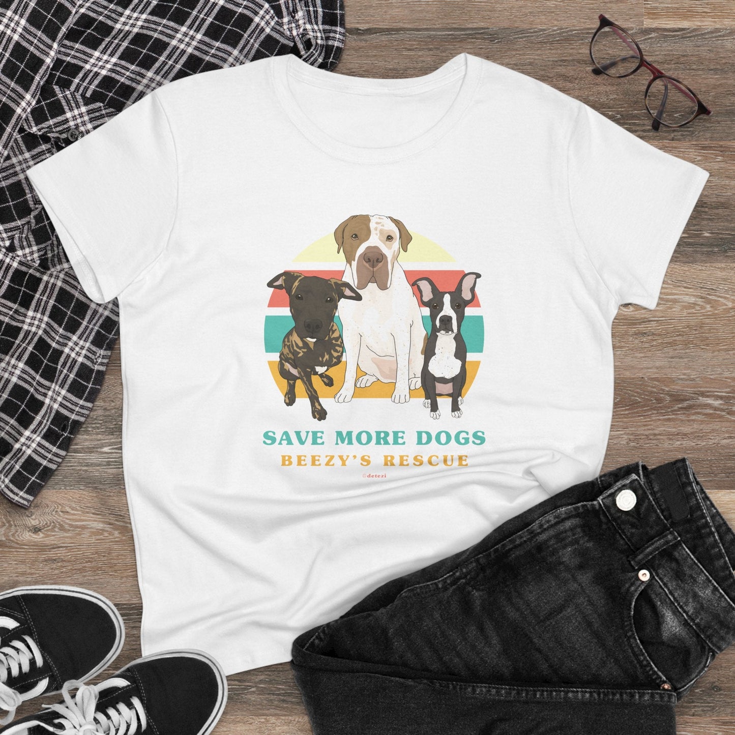 Beezy's Rescue | FUNDRAISER | Women's Midweight Cotton Tee - Detezi Designs - 31568894851914340365