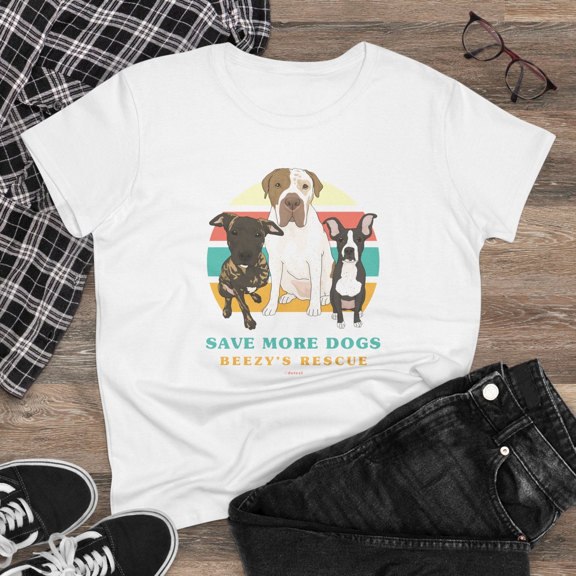 Beezy's Rescue | FUNDRAISER | Women's Midweight Cotton Tee - Detezi Designs - 31568894851914340365