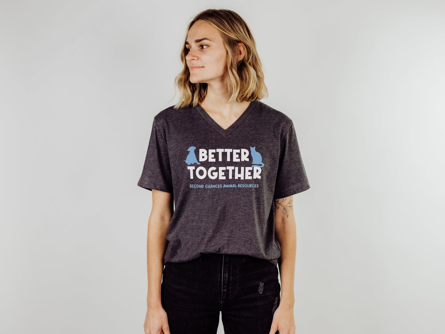 Better Together | FUNDRAISER for SCAR | Unisex V - Neck Tee - Detezi Designs - 29653909290721937557