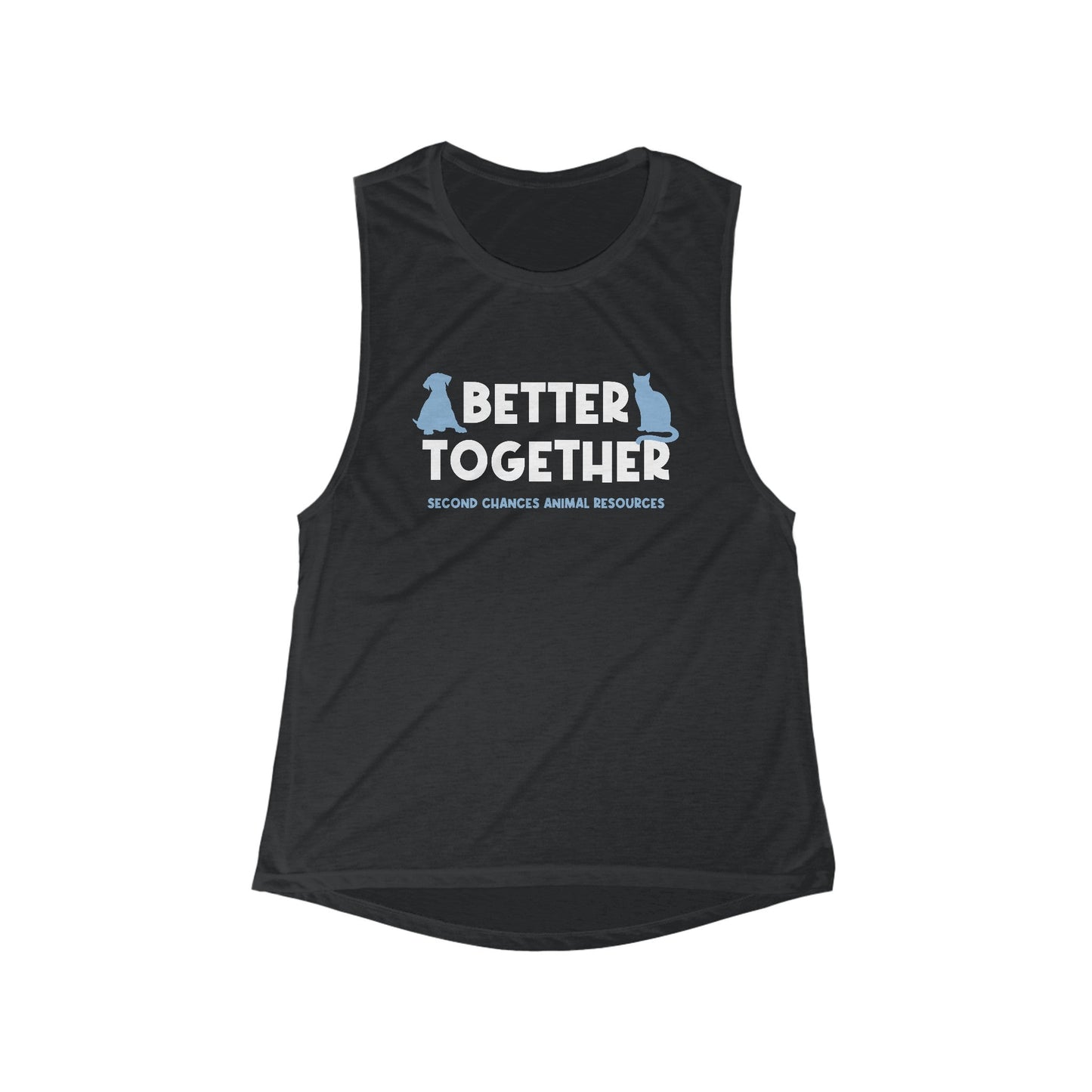 Better Together | FUNDRAISER for SCAR | Women's Flowy Scoop Muscle Tank - Detezi Designs - 32511913735211239732