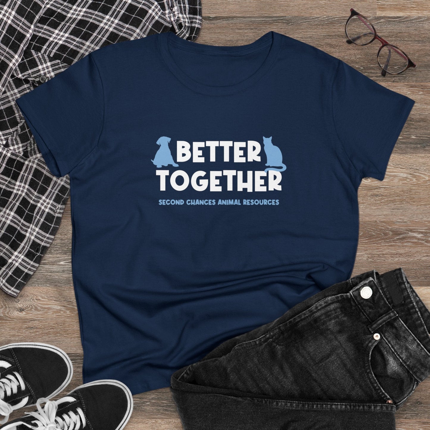 Better Together | FUNDRAISER for SCAR | Women's Midweight Cotton Tee - Detezi Designs - 26588601751013952634