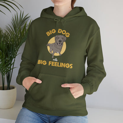 Big Dog With Big Feelings | Hooded Sweatshirt - Detezi Designs-14789151784687282814